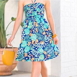 Modcloth NWOT Tropical Print Halter / Strapless Dress size 1X